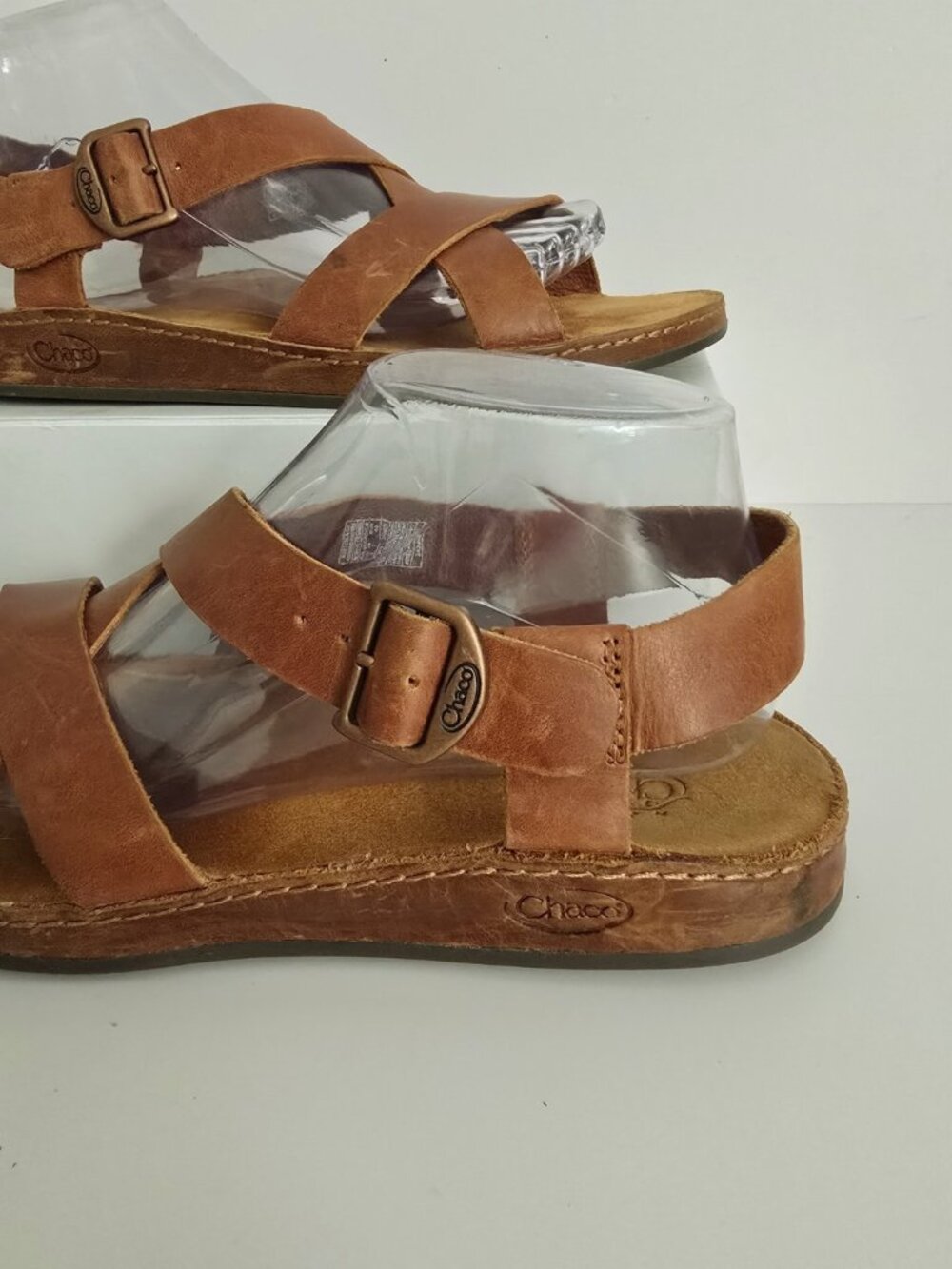 Chaco Wayfarer Strappy Sandals 9 Womens Buckle Rust Brown Leather Shoes Open Toe - Picture 3 of 13